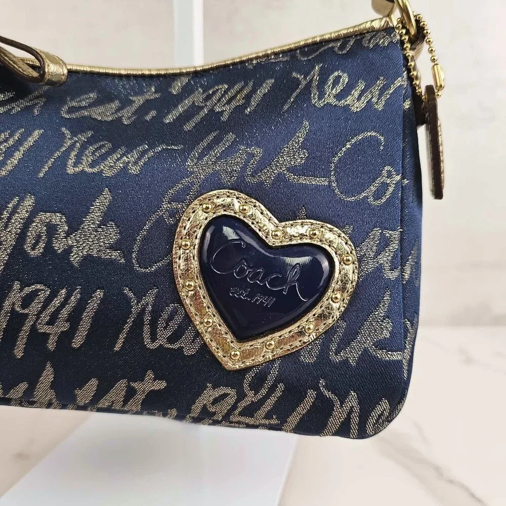 Coach Poppy New York Script Y2K Baguette Shoulder Bag - Picture 3 of 11